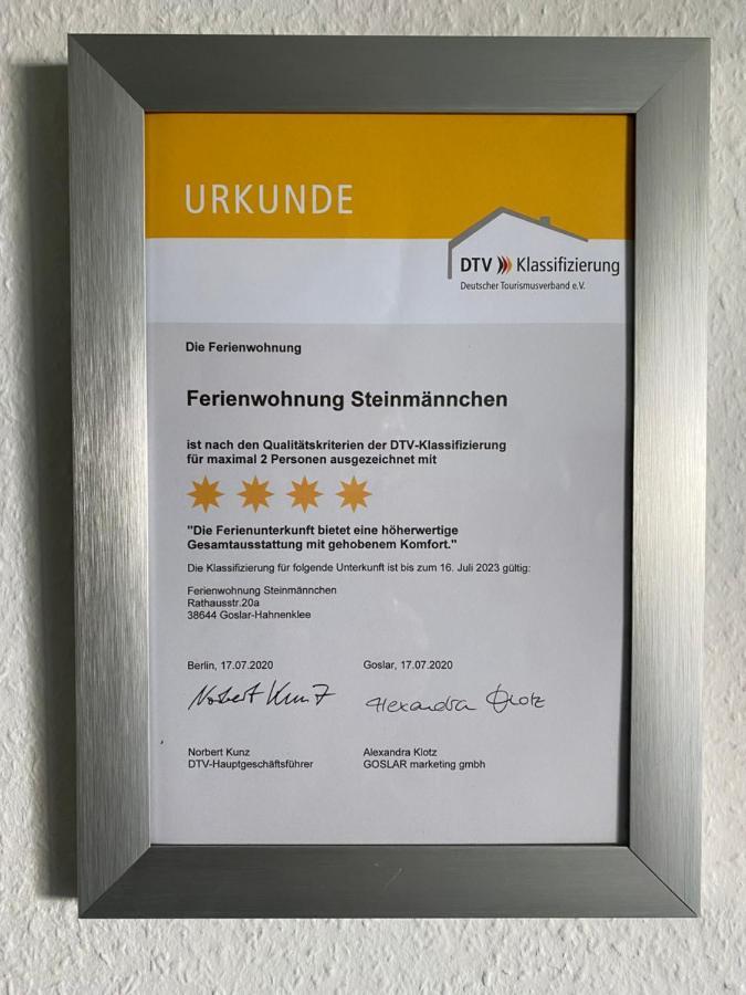 Steinmaennchen Ferienwohnung Goslar Exteriör bild